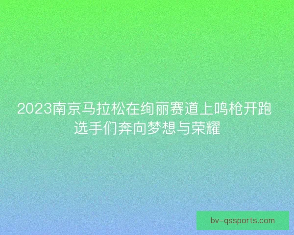 2023南京马拉松在绚丽赛道上鸣枪开跑 选手们奔向梦想与荣耀